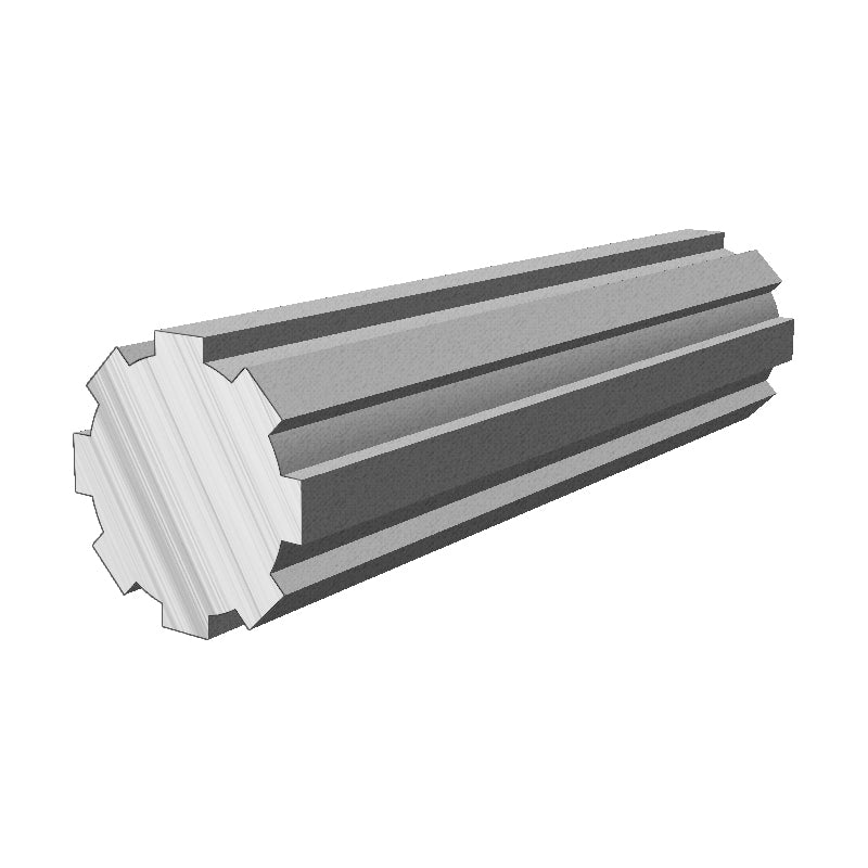 Branded SPSST38X32X6/1 Metric Stainless Steel Splined Shaft with 8 Splines 32x38x1000mm - Allow 2-3 Days