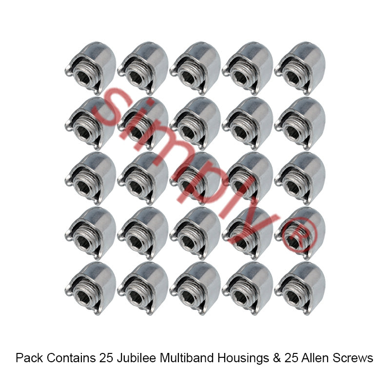Pack of 25 - MB1705 MB1705 Zinc Plated Steel Jubilee 3/16 inch A/F Hexagonal Key Slot Screws and Housing for use with 11mm Multiband