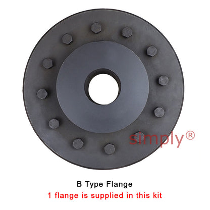 Major Brand F180F/F180B Inner Facing Taper Bore/Pilot Bored Type Tyre Drive Coupling Assembly with Natural Rubber Tyre - Allow 2-3 Days