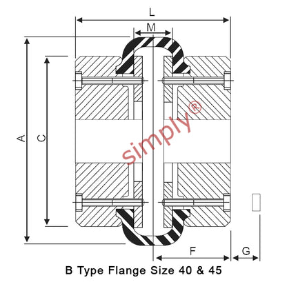 Major Brand F40B/F40B Pilot Bored Tyre Drive Coupling Assembly with Natural Rubber Tyre