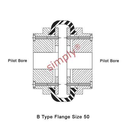 Major Brand F50B/F50B Pilot Bored Tyre Drive Coupling Assembly with Fire Resistant Antistatic (F.R.A.S) Tyre