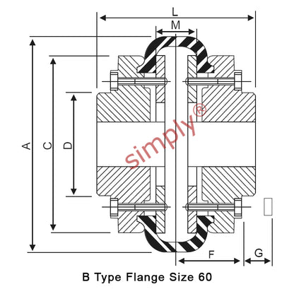 Major Brand F60B/F60B Pilot Bored Tyre Drive Coupling Assembly with Natural Rubber Tyre