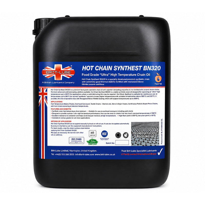 Brit-Lube Food-Tek Hot Chain Synthest BN 320 205 Litre - Allow 2-3 Days