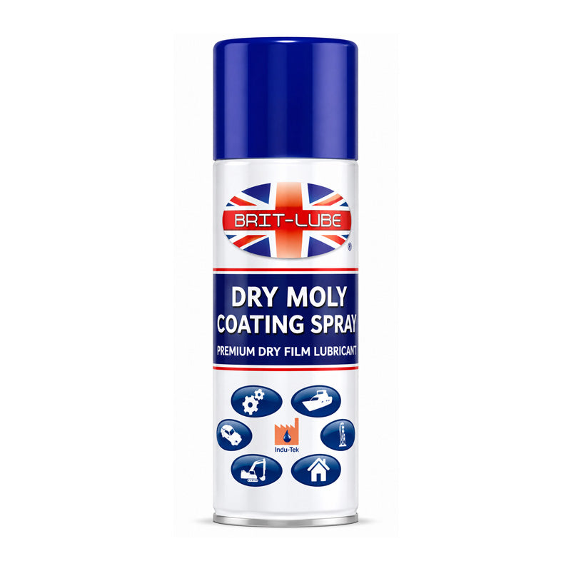 Brit-Lube Dry Moly Coating for High Loads in Dry and Dusty Environments Aerosol Spray 400ml