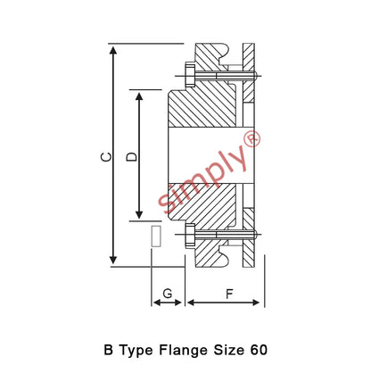 Major Brand F60B-MB Drive Coupling Pilot Bore Max Bore 45mm