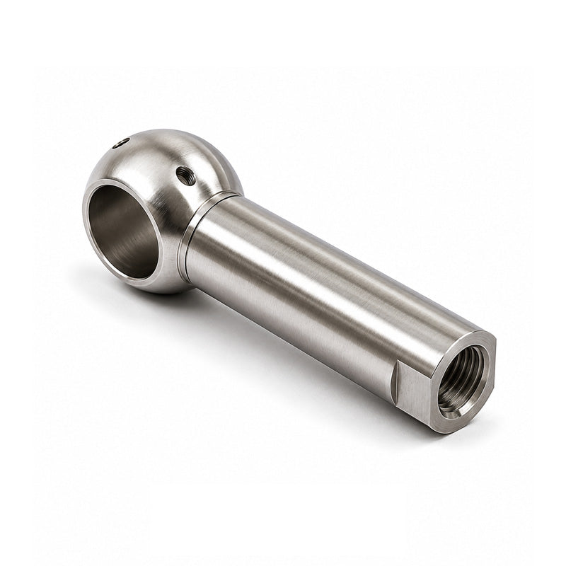Chiavette BL10SS Left Hand Stainless Steel Long Ball Socket with Internal Snap Ring and Holes for Safety Clip 10mm Ball Diameter M6 Thread - Allow 2-3 Days