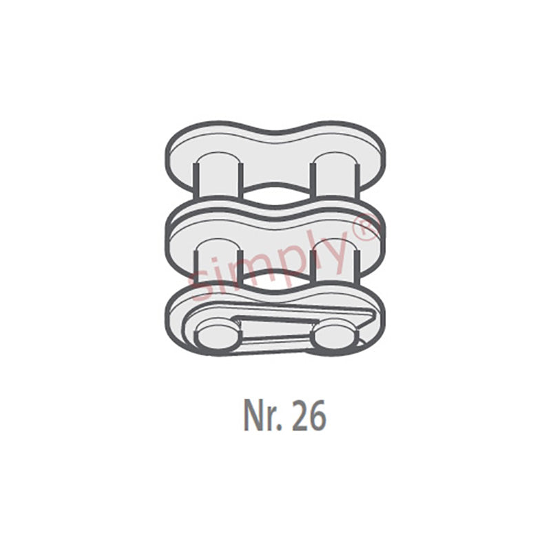 Renold Synergy 06B-2-NO26 BS Duplex Chain Connecting Link With Spring Clip 3/8 inch Pitch