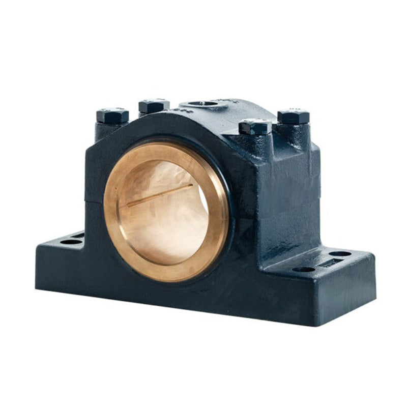 Major Brand DIN506-200M Heavy Duty Metric Split Cast Iron Four Bolt Pillow / Plummer Block Housing with 200mm Bore Gunmetal Bush Insert - Allow 3-4 Weeks