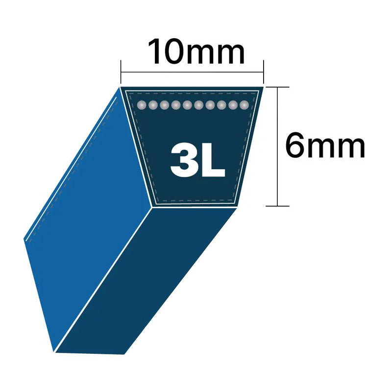DRY-3L790K 3L Section 10x6mm Blue Cotton Dry Cover Kevlar Re-inforced Mower Wrapped V-Belt