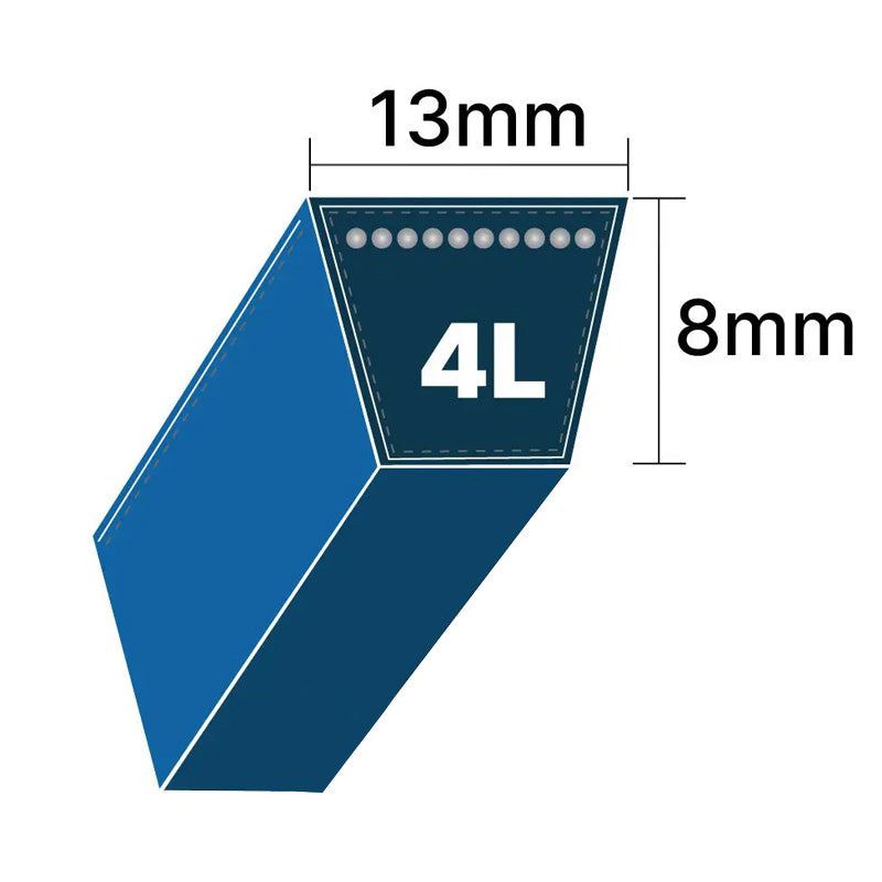 DRY-4L345K 4L Section 13x8mm Blue Cotton Dry Cover Kevlar Re-inforced Mower Wrapped V-Belt