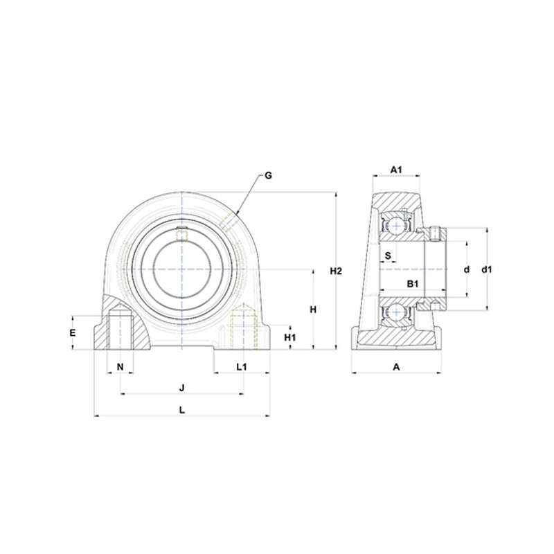 SNR ESPA203 Threaded Base Small Footprint Metric Pillow / Plummer Block Housing with Eccentric Collar Insert 17mm Bore - Allow 2-3 Days