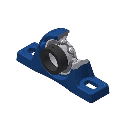 SNR ESPLE201 Metric Cast Iron Two Bolt Pillow / Plummer Block Housing with 12mm Eccentric Collar Insert - Allow 2-3 Days