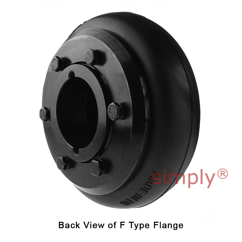 Major Brand F120H/F120F Inner/Outer Facing Taper Bores Type Tyre Drive Coupling Assembly with Fire Resistant Antistatic (F.R.A.S) Tyre
