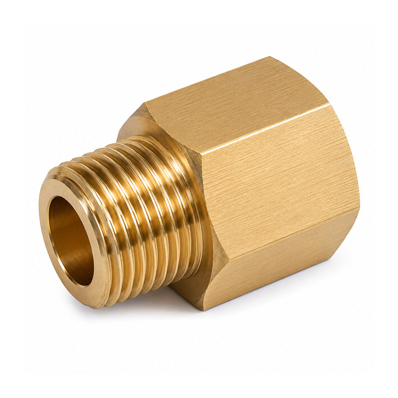 1/8x28 BSP Female to 1/8x28 BSP Male Mild Steel Zinc Plated Yellow Thread Adaptors
