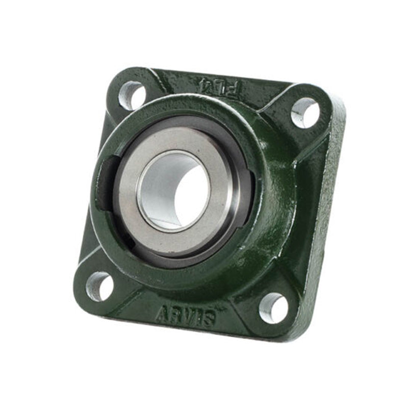 Major Brand FL10-100M-DU Metric Cast Iron Four Bolt Square Flanged Housing with 100mm Bore Steel Insert - Allow 3-4 Weeks