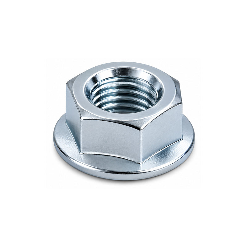 M8 Bright Zinc Plated High Tensile Steel Flanged Nut