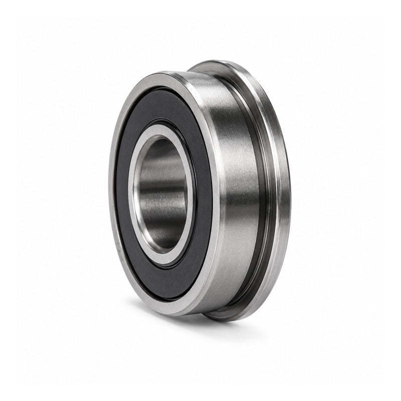 F69012RS Budget Rubber Sealed Flanged Thin Section Deep Groove Ball Bearing 12x24x6mm