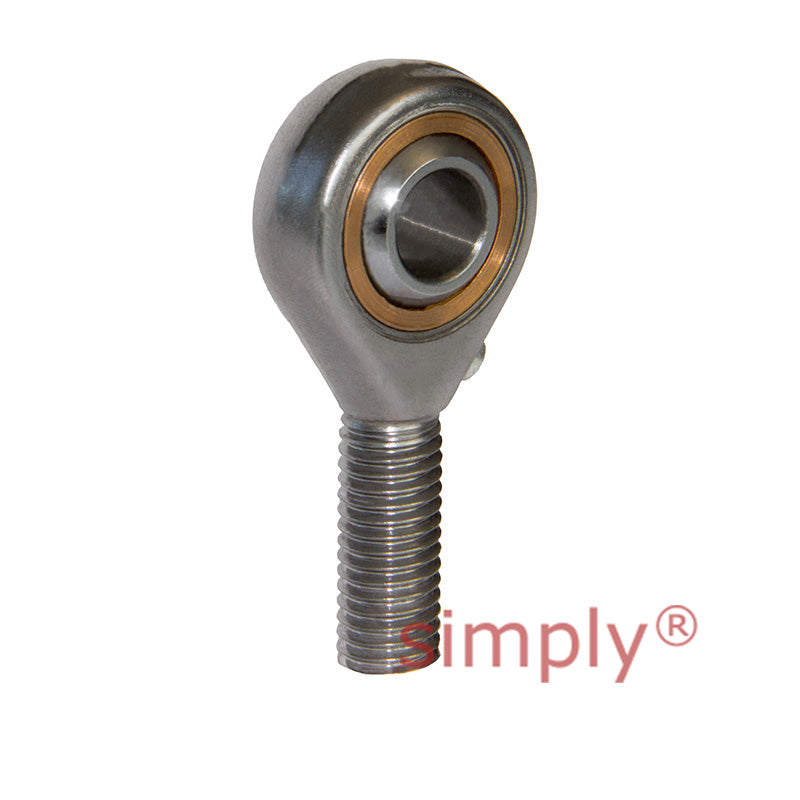 Fluro GARS05 Right Hand Stainless Steel / Bronze Male Plain Rod End (without lubrication fitting) M5 Thread