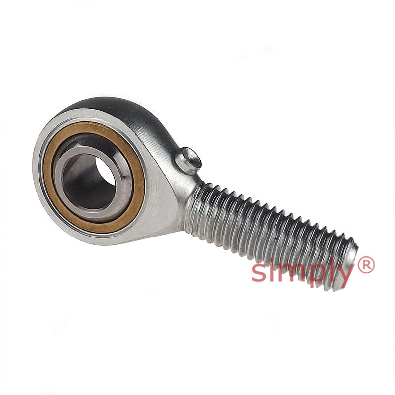 Fluro GAS12 Right Hand Steel / Bronze Male Plain Rod End M12 Thread