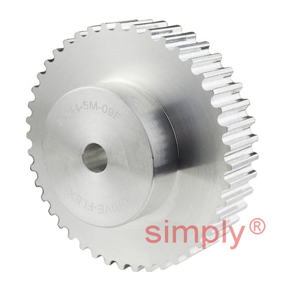 Drive-Flex P44-5M-25 - 5mm Pitch 44 Tooth Flangeless HTD Type Aluminium Pilot Bore Timing Pulley for 25mm Wide Belts