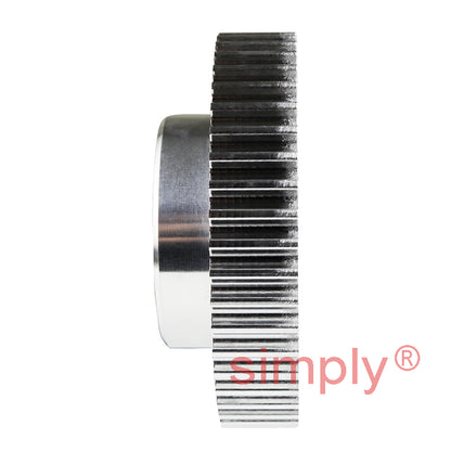 P48-5M-25 - 5mm Pitch 48 Tooth Flangeless HTD Type Aluminium Pilot Bore Timing Pulley for 25mm Wide Belts