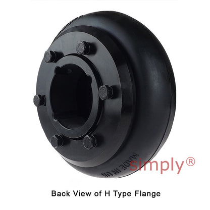Major Brand F100H/F100B Outer Facing Taper Bore/Pilot Bored Tyre Drive Coupling Assembly with Fire Resistant Antistatic (F.R.A.S) Tyre