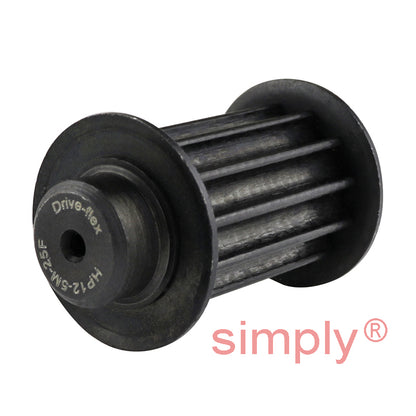 Drive-Flex P12-5M-25F - 5mm Pitch 12 Tooth Flanged HTD Type Steel Timing Pulley for 25mm Wide Belts
