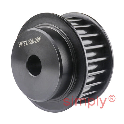 P22-8M-20F - 8mm Pitch 22 Tooth Flanged HTD Type Steel Pilot Bore Timing Pulley for 20mm Wide Belts