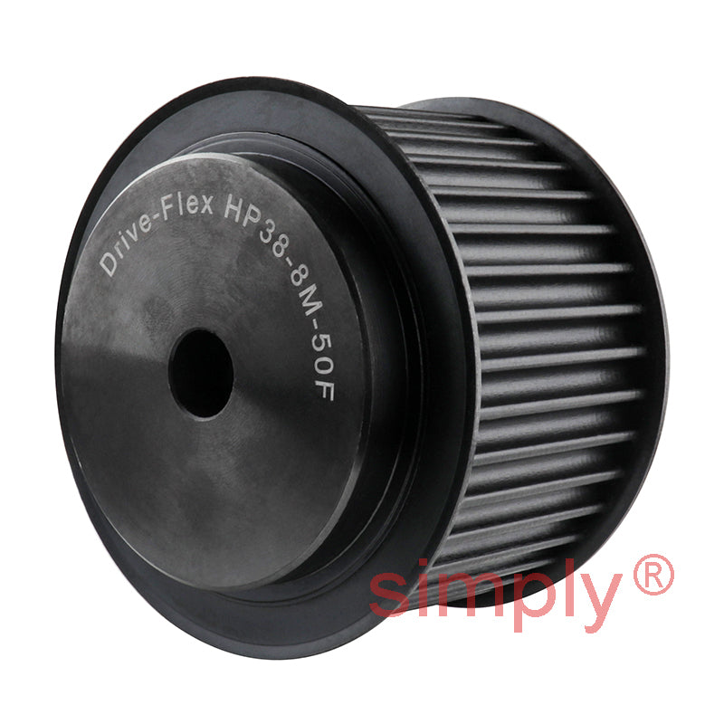 Drive-Flex P38-8M-50F - 8mm Pitch 38 Tooth Flanged HTD Type Steel Pilot Bore Timing Pulley for 50mm Wide Belts