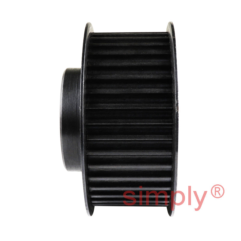 P40-5M-25F - 5mm Pitch 40 Tooth Flanged HTD Type Steel Pilot Bore Timing Pulley for 25mm Wide Belts