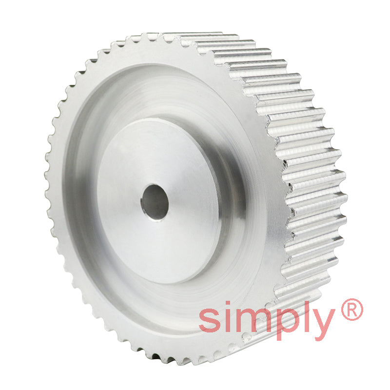 P48-5M-15 - 5mm Pitch 48 Tooth Flangeless HTD Type Aluminium Pilot Bore Timing Pulley for 15mm Wide Belts