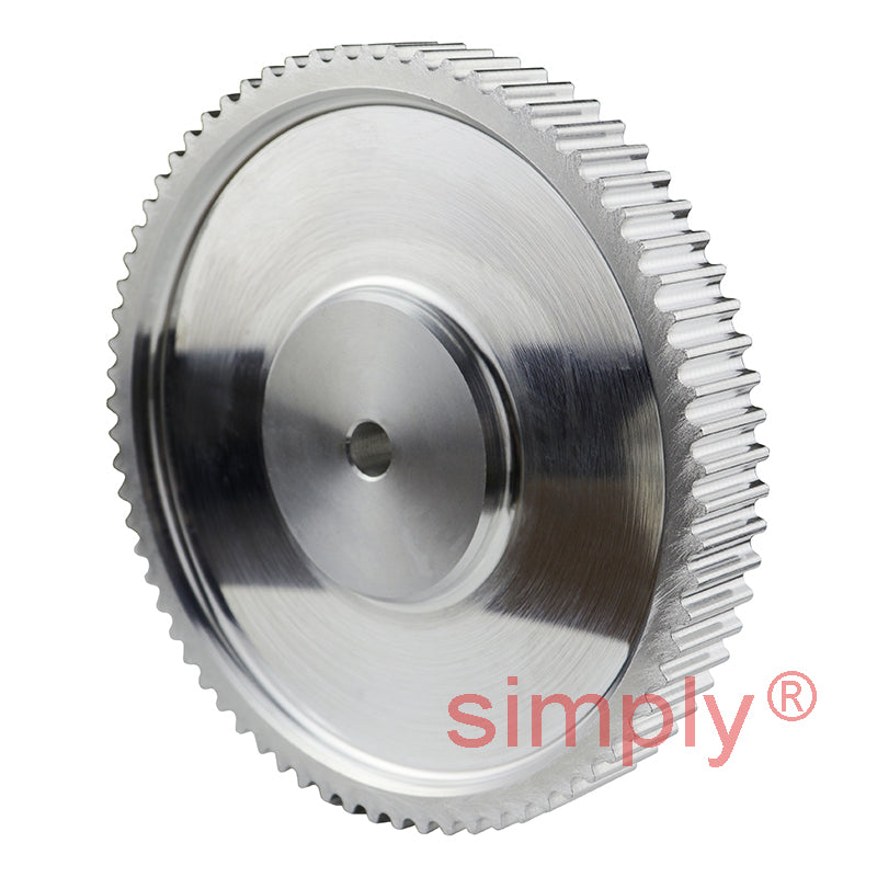 P72-5M-09 - 5mm Pitch 72 Tooth Flangeless HTD Type Aluminium Pilot Bore Timing Pulley for 9mm Wide Belts