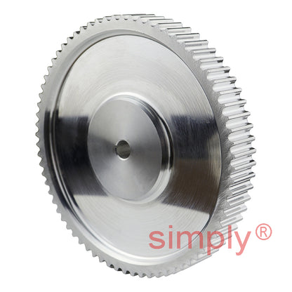 P72-5M-09 - 5mm Pitch 72 Tooth Flangeless HTD Type Aluminium Pilot Bore Timing Pulley for 9mm Wide Belts