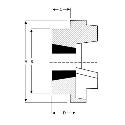 Major Brand HRC280H-MB HRC Coupling Single Flange Outer Facing Taper Bore Max Bush Bore 100mm / 4 inch