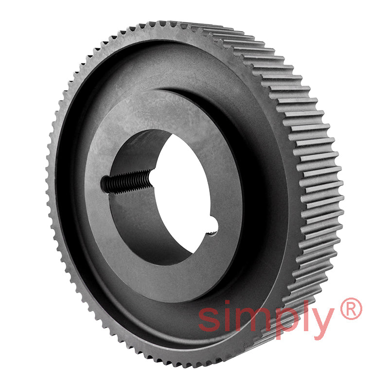 Drive-Flex TL80-8M-30 - 8mm Pitch 80 Tooth Flangeless HTD Type Cast Iron Taper Bore Timing Pulley for 30mm Wide Belts