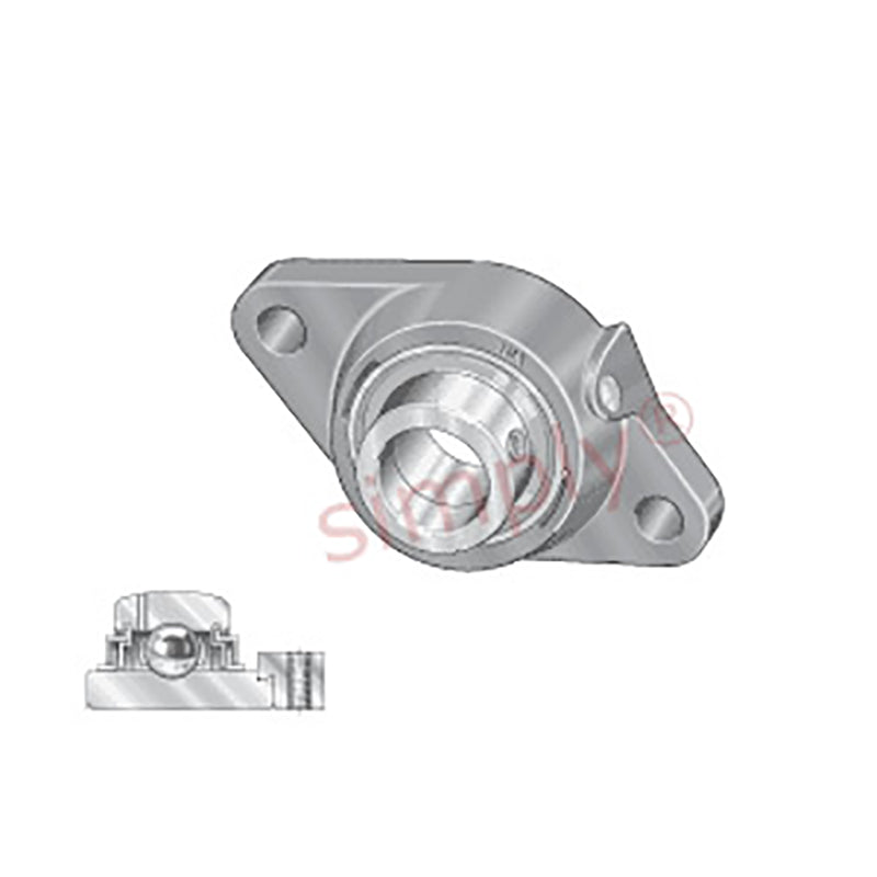 INA LCJT35XLN Two Bolt Cast Iron Oval Housing with Eccentric Collar Insert for Wide Temperatures 35mm Bore