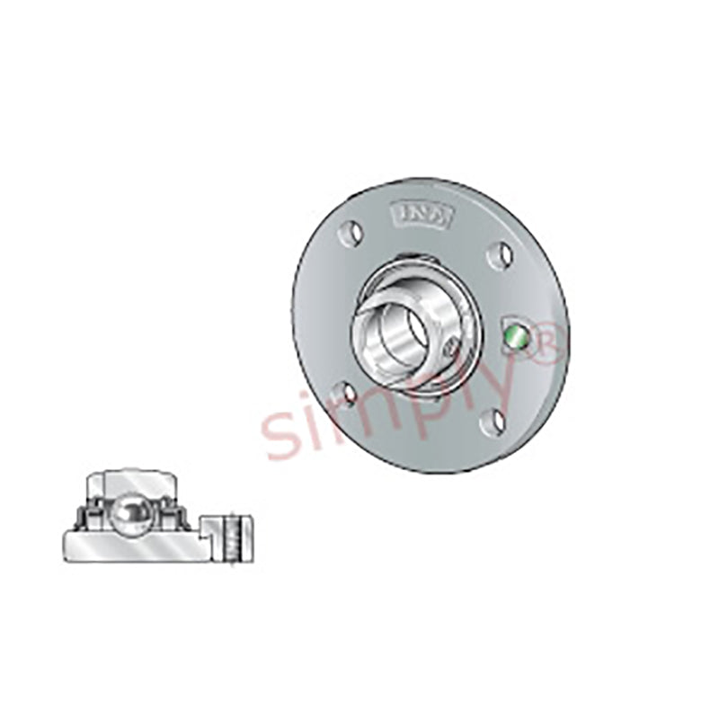 INA RME75XL Four Bolt Cast Iron Round Housing with Eccentric Collar Insert 75mm Bore