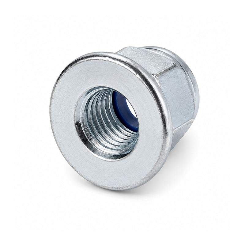 Unifix M10x15 - Class 8 Steel Insert Flange Nut DIN 6926 with 1.5mm Pitch and Bright Zinc Plated Finish