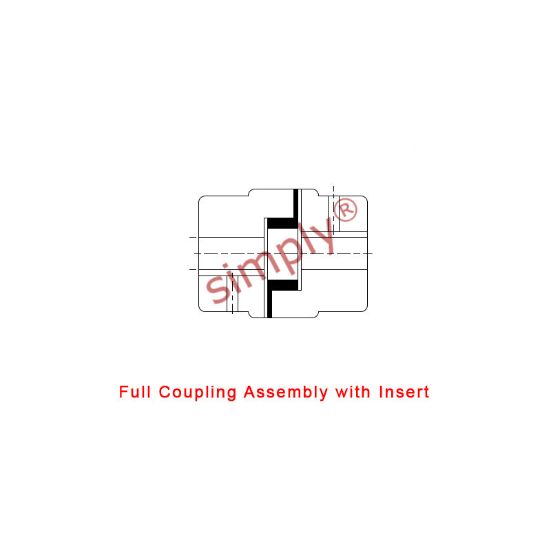 Major Brand L190B/L190B Pilot Bored Jaw Coupling Assembly Max Bore 55mm with Nitrile Rubber Insert