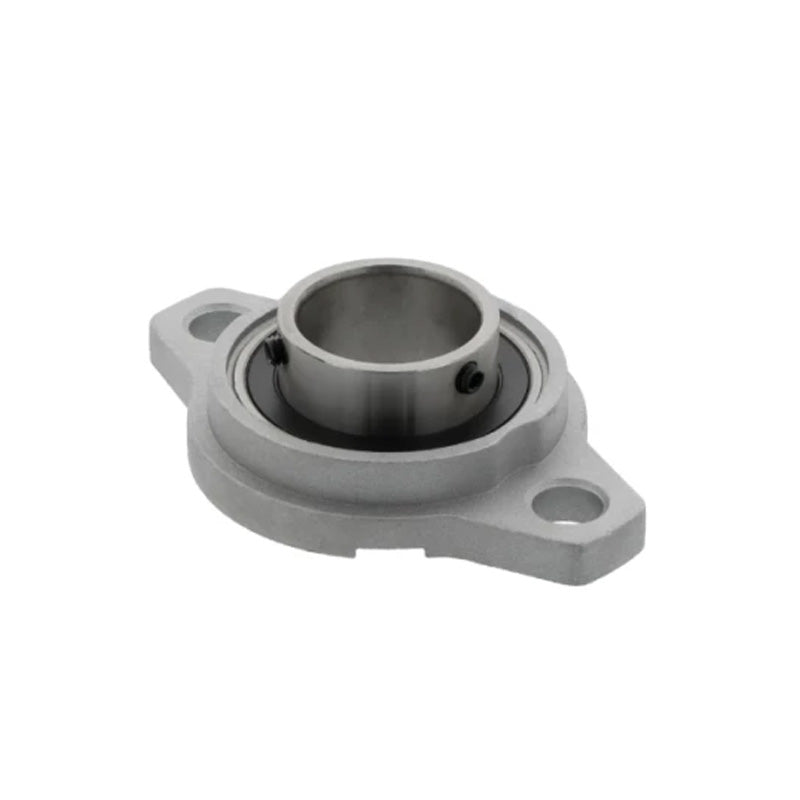 KFL002 Aluminium 2 Bolt Oval Bearing with Grub Screws 15mm Bore