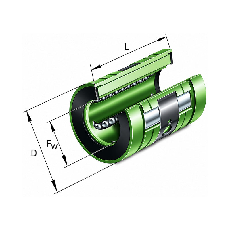 INA KNO30 Relubricatable Open Linear Ball Bushing 30x47x68mm