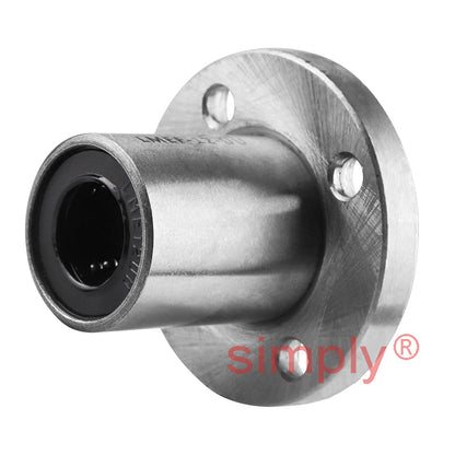 LMEF12UU Round Flanged Linear Ball Bushing with Rubber Seals and Resin Retainer 12x22x32mm