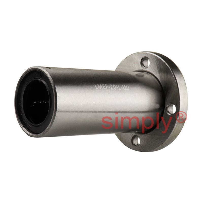 LMEF20LUU Long Round Flanged Linear Ball Bushing with Rubber Seals and Resin Retainer 20x32x80mm