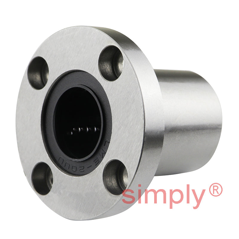 LMEF20UU Round Flanged Linear Ball Bushing with Rubber Seals and Resin Retainer 20x32x45mm
