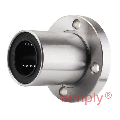 LMEF20UU Round Flanged Linear Ball Bushing with Rubber Seals and Resin Retainer 20x32x45mm