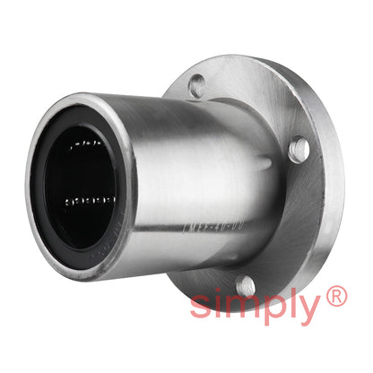 LMEF40UU Round Flanged Linear Ball Bushing with Rubber Seals and Resin Retainer 40x62x80mm