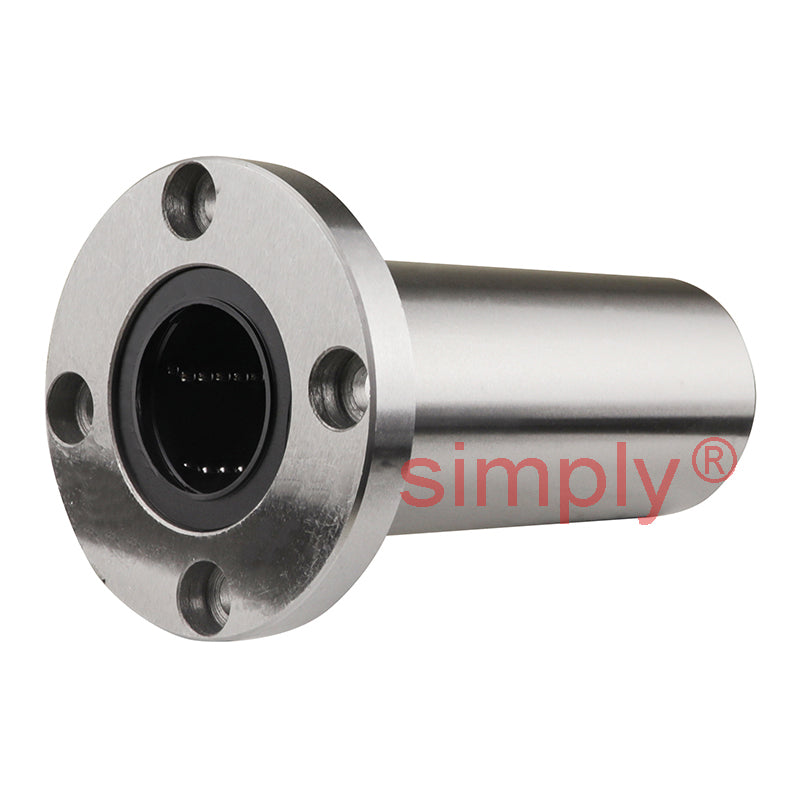 LMEF40LUU Long Round Flanged Linear Ball Bushing with Rubber Seals and Resin Retainer 40x62x154mm