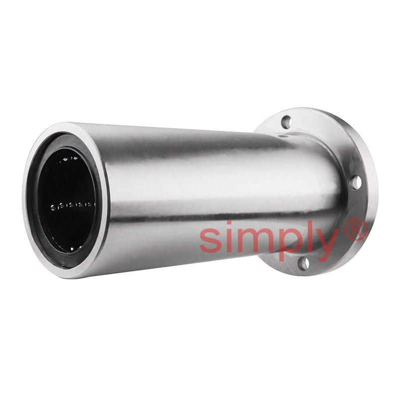 LMEF50LUU Long Round Flanged Linear Ball Bushing with Rubber Seals and Resin Retainer 50x75x192mm