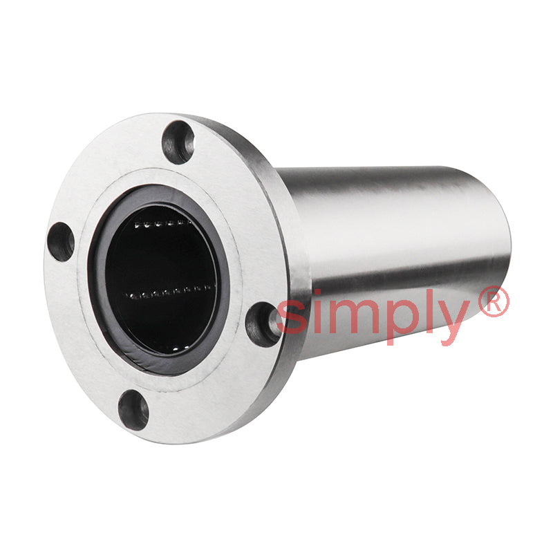 LMEF50LUU Long Round Flanged Linear Ball Bushing with Rubber Seals and Resin Retainer 50x75x192mm