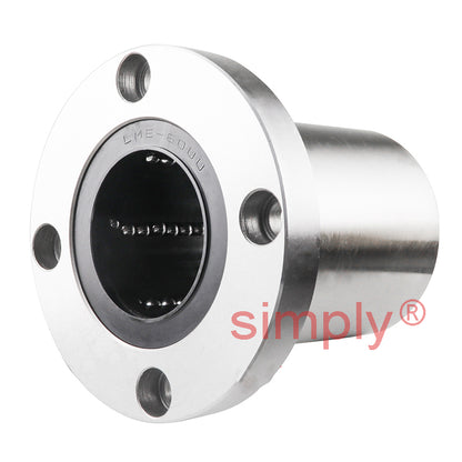 LMEF60UU Round Flanged Linear Ball Bushing with Rubber Seals and Resin Retainer 60x90x125mm